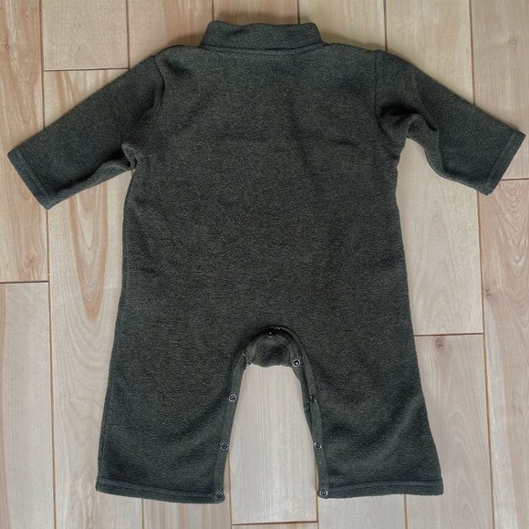 Baby Tera Gear fleece romper forest green cozy size 18 months - Picture 2 of 5